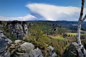 Ausblick auf Felsen Fasten Seminare Sächsische Schweiz